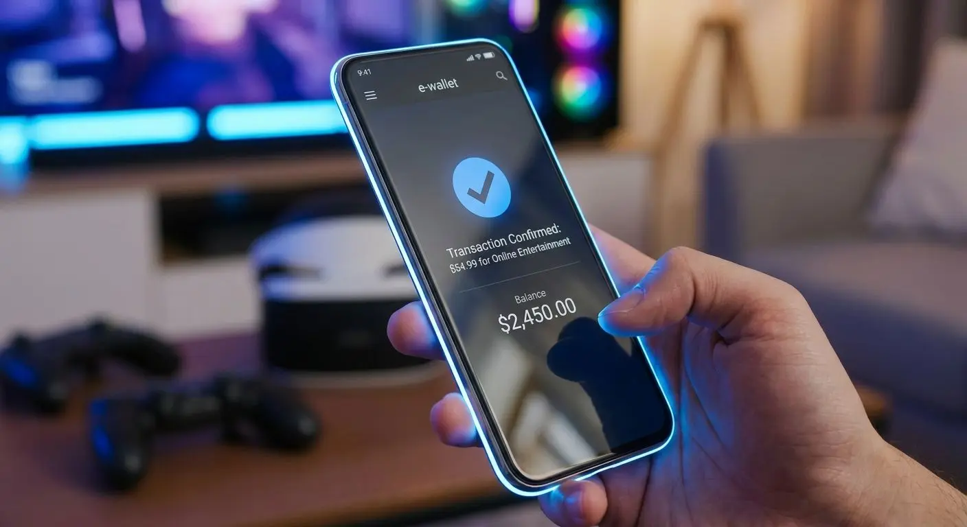 Mobil s aplikací e-peněženky a platebním potvrzením
