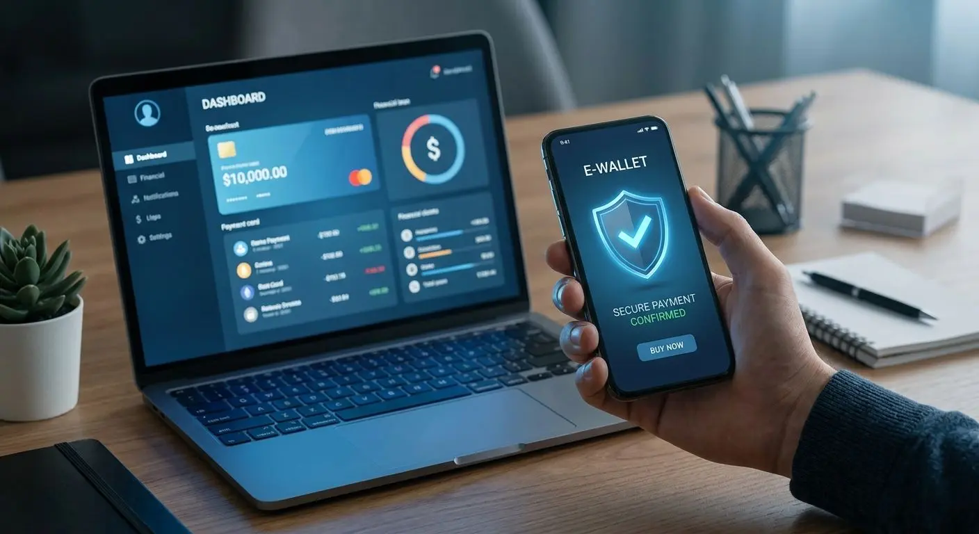 Mobil a notebook s bezpečnou platbou přes Skrill