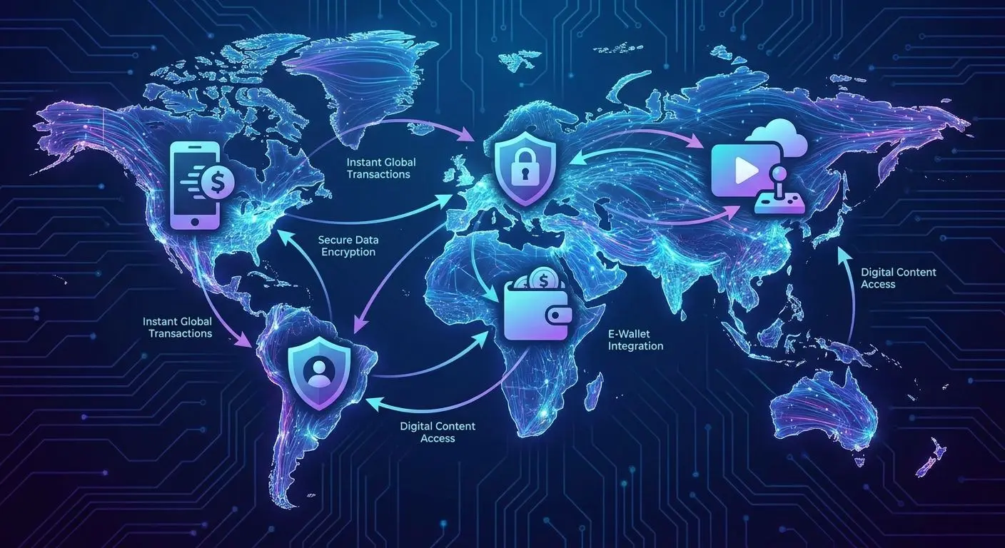 Infografika globálního dosahu digitálních plateb Skrill