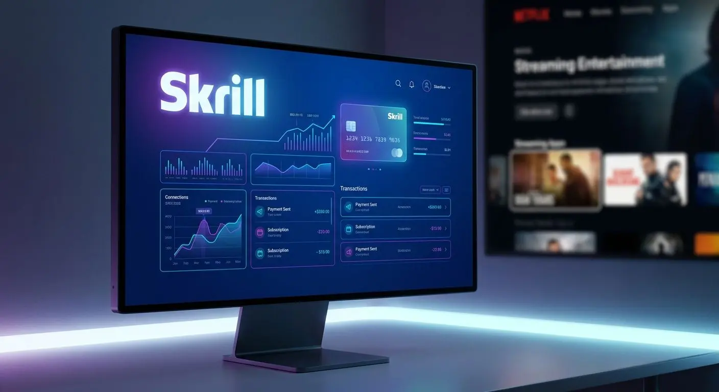 Logo Skrill a rozhraní elektronické peněženky